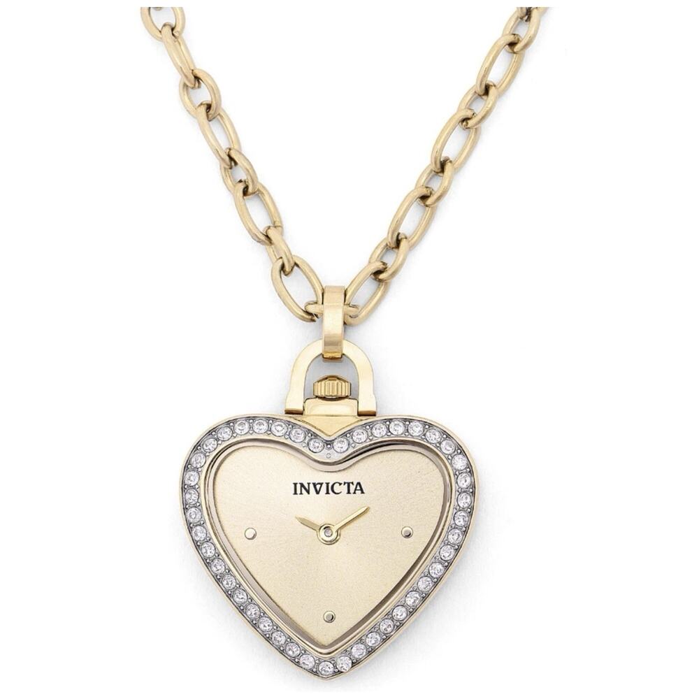 Invicta Mini Angel Necklace Watch 27.5mm Gold Crystal Pendant 49938 - NEW